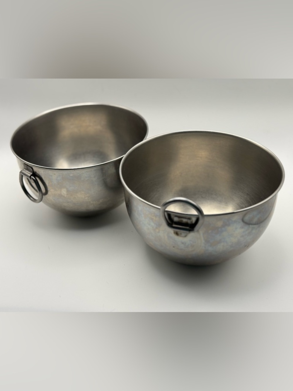 Vintage 1801 Revere Ware Stainless Steel Small Mixing Bowls - Set of 2